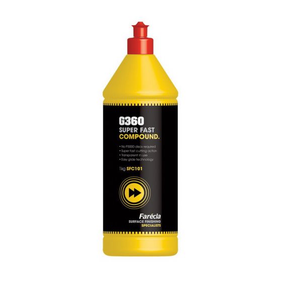 Farecla SFC101 G360 Series Super Fast Compound, 1 L Bottle, White, Liquid