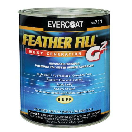 EVERCOAT® FEATHER FILL® G 2™ 100711 High-Build Polyester Primer Surfacer, 1 gal Round Can, Buff