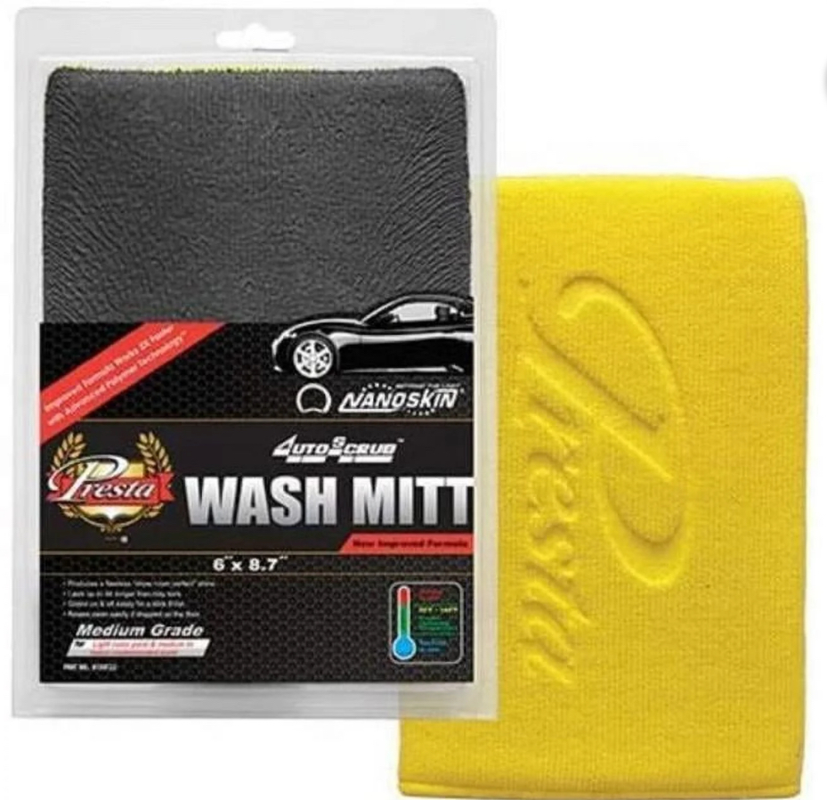 PRESTA WASH MITT MEDIUM GRADE/YELLOW