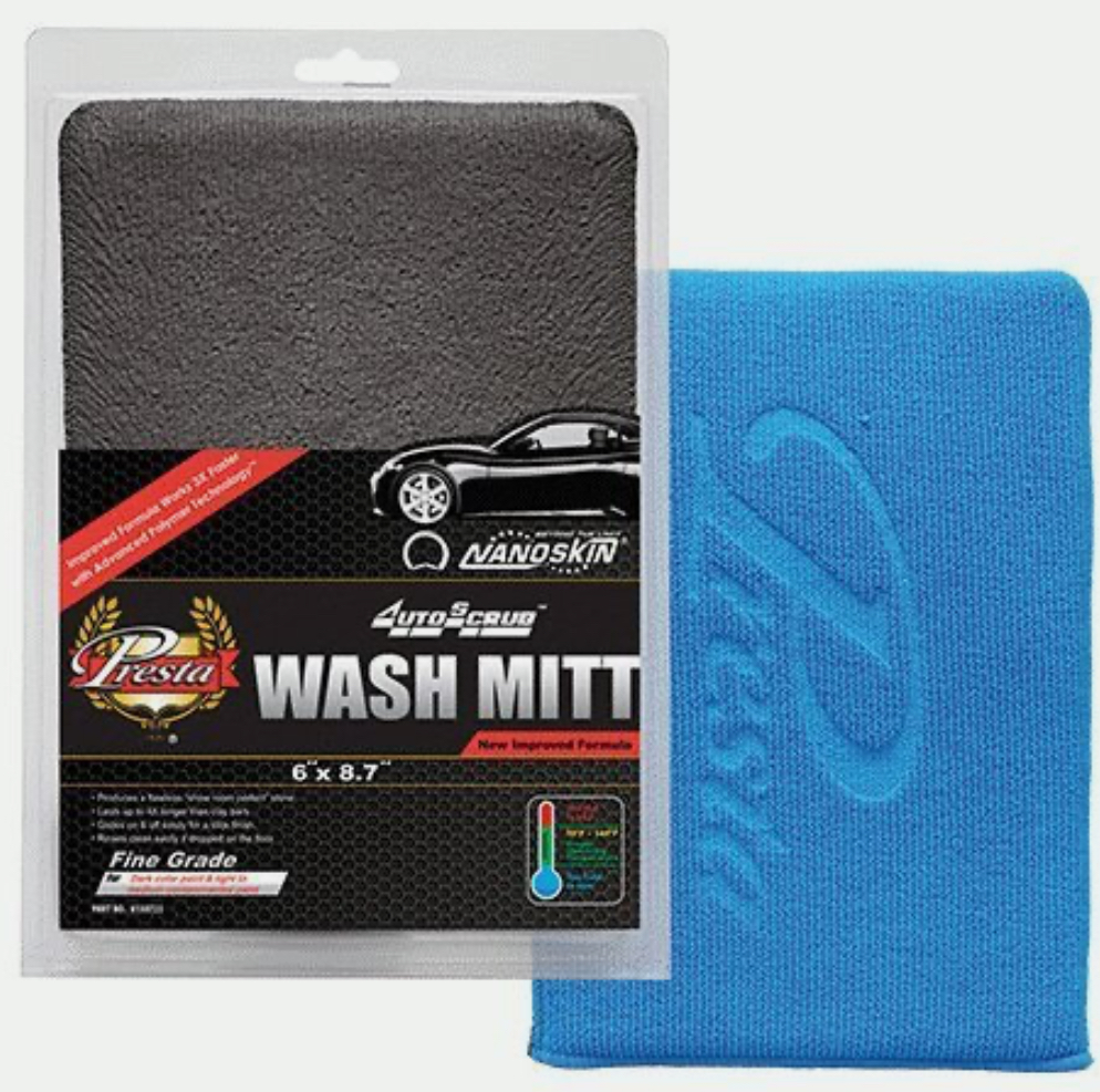 PRESTA WASH MITT FINE GRADE/BLUE