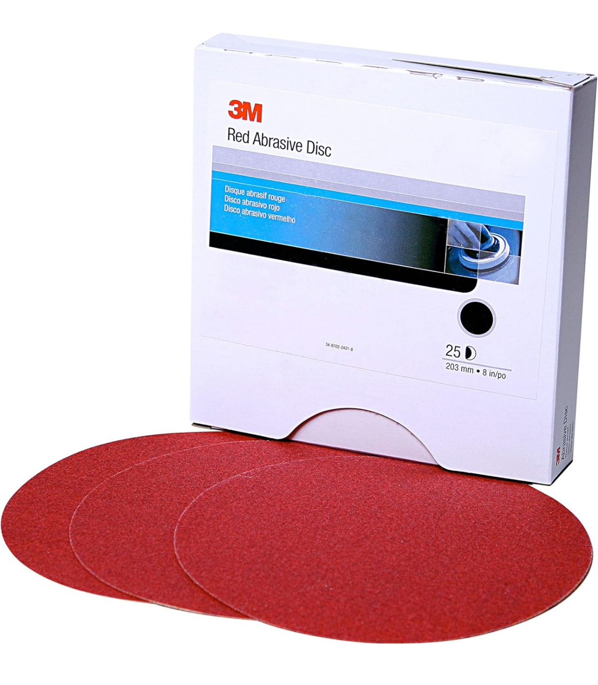3M RED ABRASIVE DISC 8