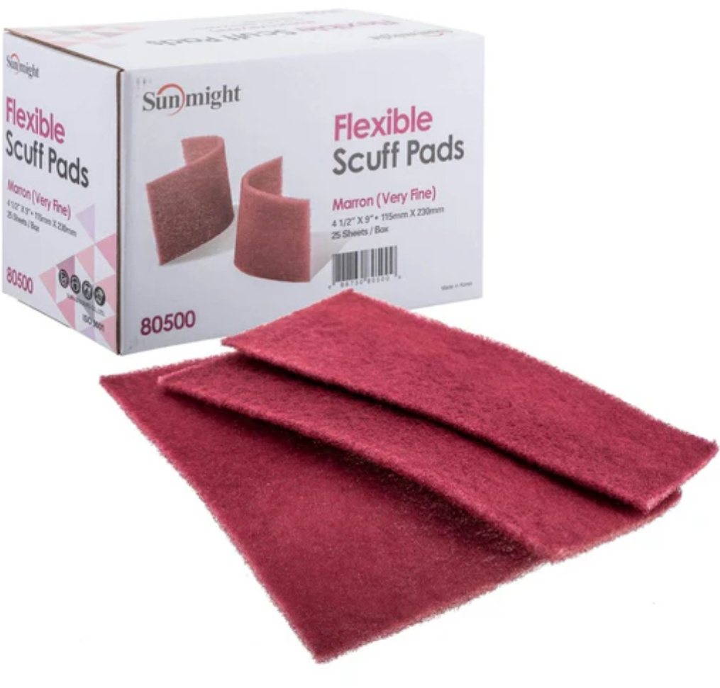 FLEXIBLE SCUFF PADS -MAROON 4-1/2