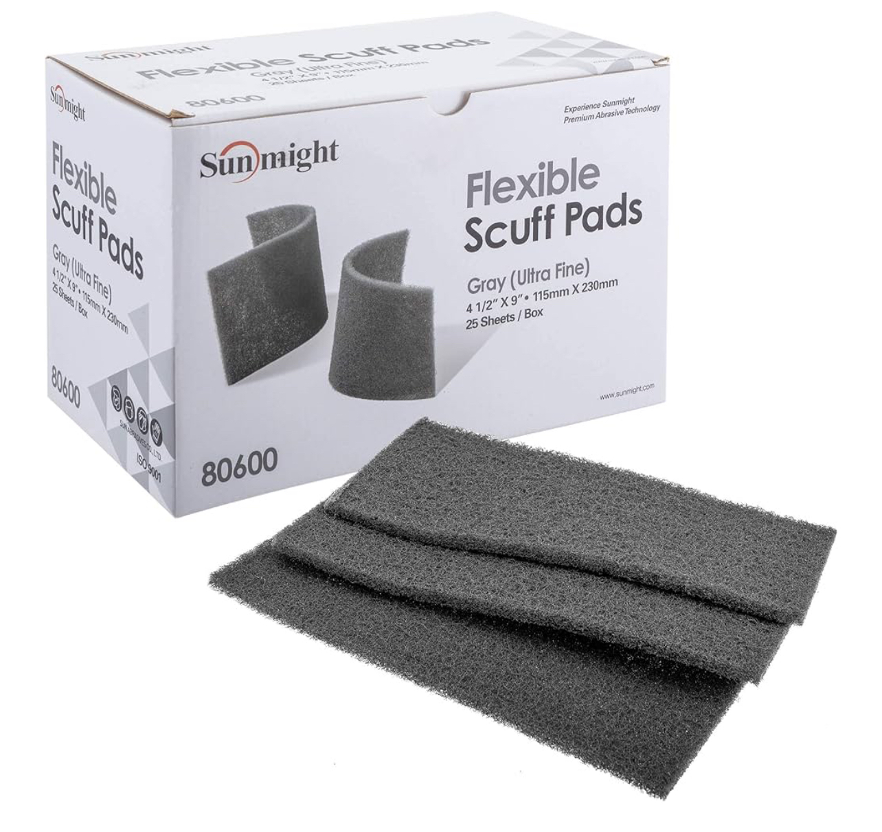 FLEXIBLE SCUFF PADS -GRAY 4-1/2 x 9